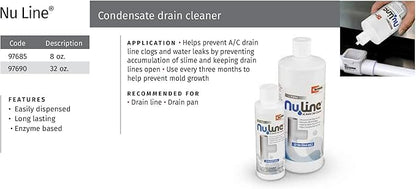 Liphontcta (4)-Pack NuLine HVAC Condensate Nu-Line Drain Cleaner, 8 Ounce