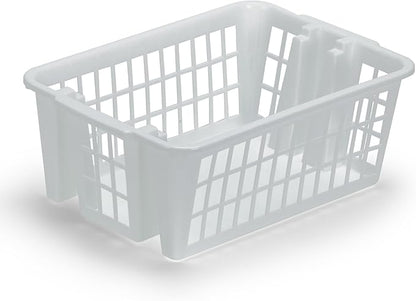 DecorRack Plastic Storage Basket, 6L Bathroom Storage Organizer Bin for Laundry Closet, Pantry or Office with Built In Handles, Gray (2 Pack)