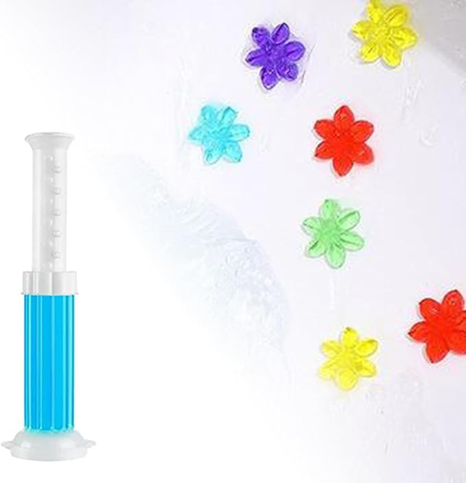 Toilet Gel Stamp,Flower Shaped Scent Freshener for Inside Toilets, Stick on Stamps Refill, Cleaning Gels Refresher, Long-Lasting Fresheners, Bathroom Cleaners Gadgets (6, Colorful)