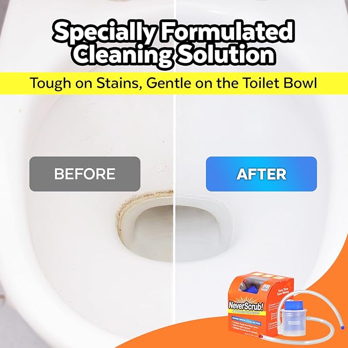 Refill Cartridge Self Cleaning Toilet System - Replacement Cartridge for Automatic Toilet Bowl Cleaner - 1.65 oz, Lasts Up To 3-5 Months Continuous Toilet Bowl Cleaning
