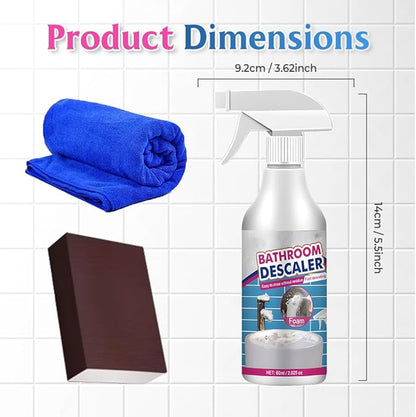 Bathroom Descaler Foam Cleaner, 2025 Upgrade Multipurpose Stubborn Stains Cleaner for Shower Room Glass Sink Toilet 100ml (2)