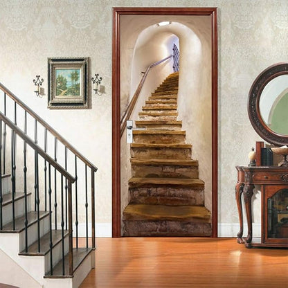 3D Door Stickers Murals - Peel & Stick Stairs, Wall, Bedroom, Living Room Removable PVC Waterproof Poster 35.4" x 78.7