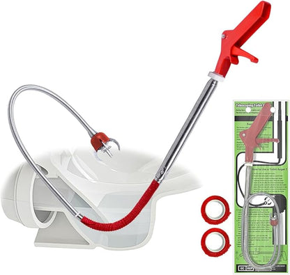 50 Inch Toilet Snake Drain Auger Cleaner Tool, Upgraded Grabber Unclogger Tool, Toilet Auger Clog Remover Tool, Stainless Steel Telescoping Rod for Pick/Grab Objects Clogged in Toilet Pipes/Drain
