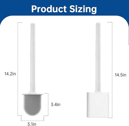 RV Essentials, RV Toilet Brush, Toilet Brush Silicone Won't Damage Toilets, Wall Mounted Toilet Brush White-Anti-Roll, Anti-Drip Design, Suitable for RV Travel Trailers and Campers, Camper Must Haves
