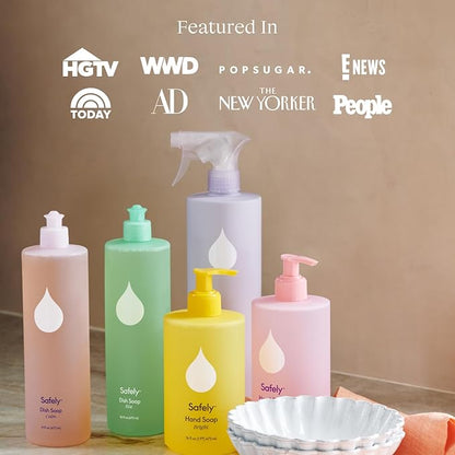 Safely Liquid Dish Soap - Removes Tough Stains and Baked-on Messes, Cuts Grease - Biodegradable Formula -Safe for Baby Bottles - 16 Fl Oz - Pack of 6, 96 Fl Oz in Total