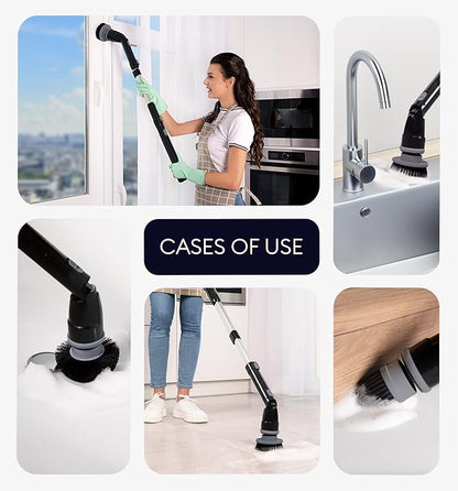 Replacement Brush Heads Set of 3 for GENIANI Electric Spin Scrubber, Scrub Brush for Cleaning Bathroom, Tile, Floor, Tub, and Shower (Black)