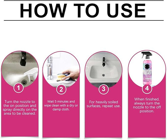 Bathroom Cleaner, Powerful Pink Bathroom Cleaner Spray, Bathrooms Descaler Foam Cleaners for Sink Tub Floor Tile， Gentle Formula (2Pcs)