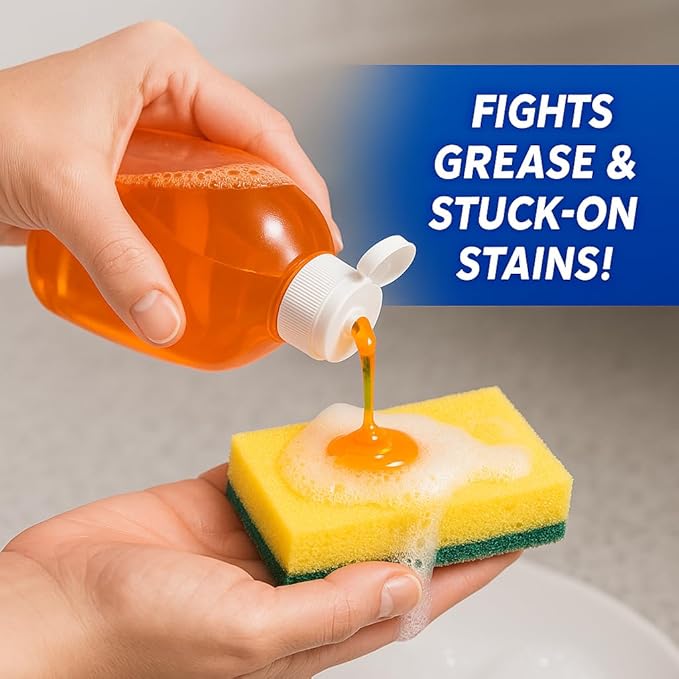 Ultra Triple Action Dishwashing Liquid, Orange Scent, 90 Fl Oz – Powerful Grease-Fighting Formula, Long-Lasting Clean, Fresh Citrus Aroma