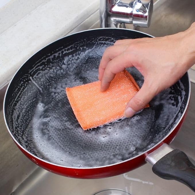 Multi-Purpose Scouring Pads by Scrub-It/Non- Scratch Cleaning for Pots, Pans, Dishes, Utensils & Non-Stick Cookware - Sponge Use for Kitchen, Bathroom (12pcs)