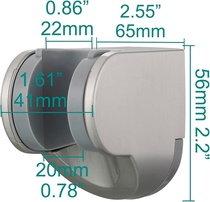 Tecmolog Adjustable Handheld Shower Head Bracket ABS Bathroom Hose Shower Wand Holder Wall Mount, Brushed Nickel, ST01NA