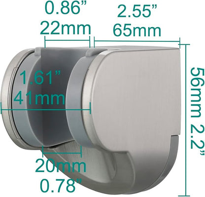Tecmolog Adjustable Handheld Shower Head Bracket ABS Bathroom Hose Shower Wand Holder Wall Mount, Brushed Nickel, ST01NA