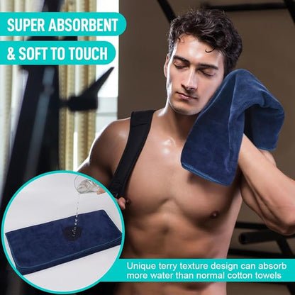 SINLAND Microfiber Gym Towels Super Absorbent Compact Travel Workout Towel Quick Dry Camping Sweat Towel for Sports Beach Swimming Backpacking Hiking and Yoga Men Women 16 Inch X 32 Inch