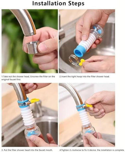 Blue 360 Degree Rotating Faucet Aerator Telescopic Anti-Splash Water- Saving Tap Sprayer, Tap Nozzle With Filter Tip Faucet Adapter for Kitchen Bathroom Faucet Parts Water Filtration and Softeners