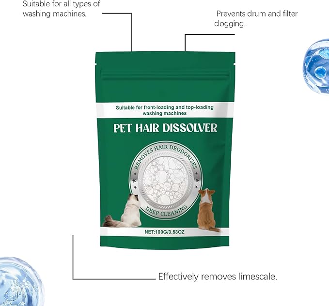Laundry Dissolver - Pet Hair Care Pods for Fabric Cleaning | Safe Melt Formula with Fiber Release Action & Free Wash Support for Daily Loads, Home Clothing and Household Use