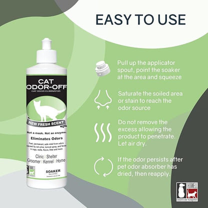 Odorcide Cat Odor-Off Fresh Scent Concentrate Pet Smell Odor Eliminator Bundle – Cat Odor Eliminator Concentrate for Pet Urine Odor, Tomcat Spray for Cat Urine Smell, Feces on Carpet & Litter Boxes