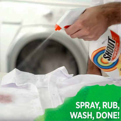 Shout Active Enzyme Laundry Stain Remover Spray for Clothes, Triple-Acting Formula Clings, Penetrates, and Lifts Tough & Everyday Stains - Prewash Refill 60oz (Pack of 2)