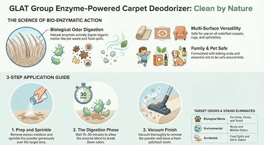 Enzyme-Powered Carpet Deodorizer (Powder) - Patchouli | Natural Pet Odor Eliminator | Bio-Enzymatic Formula, Premium Performance, Eco Friendly | 16 oz
