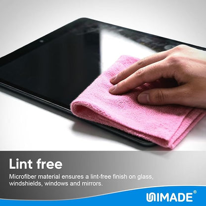Microfiber Cleaning Cloth, 100 Sheets Microfiber Towels for Cars Commercial Grade Washcloths Lint-Free Bulk Shop Towel Cleaning Rags for Household Restaurant Garage Housekeeping,11"x 9", Pink