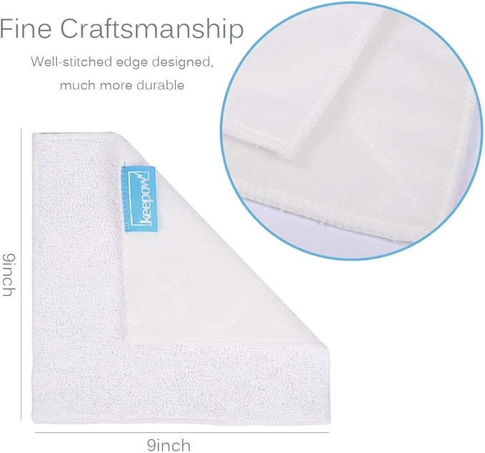 KEEPOW Steam Mop Pads Compatible with OApier S8, for Light N Easy S7338 S7339 Steam Mop, Reusable Replacement Pads for Floor Steamers, 5 Pack