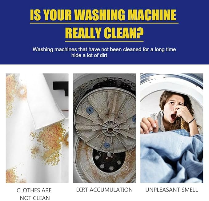Washing Machine Cleaner Descaler - 12 Pack Deep Cleaning Tablets for Front Loader & Top Load Washer, Clean Inside Drum and Laundry Tub Seal, Bulk 6 Months Supply ﻿