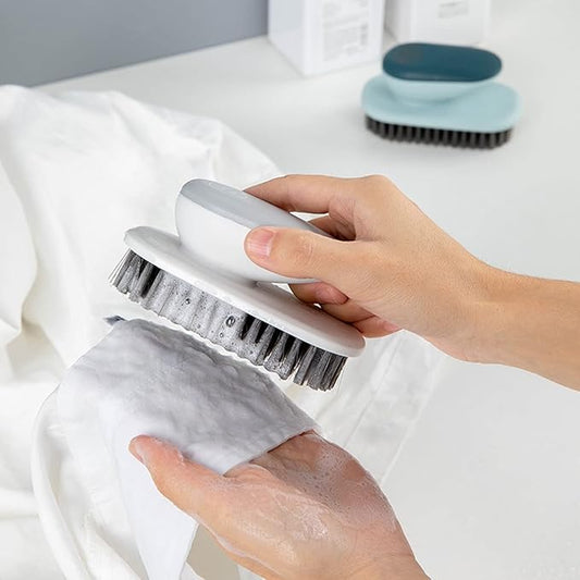 Laundry Scrub Brush 2 Pack Soft Bristle Brush Cleaning Brush for Stains Clothes Scrubbing Brush Household Cleaning Tool for Bathroom Countertops Bathtubs (Gray)