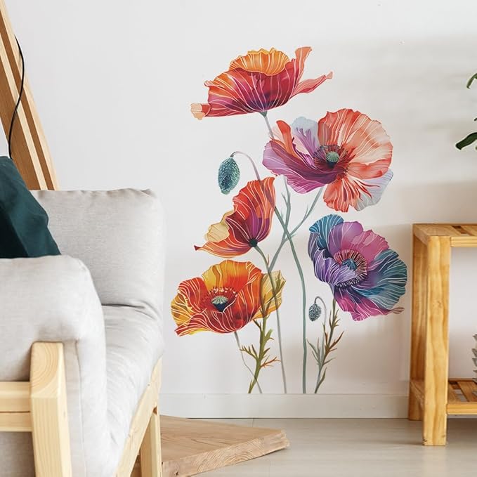 3D Wall Stickers DIY Flower Wall Decal Removable Waterproof Wall Art Decor for Bedroom Living Room Offices Home Decoration