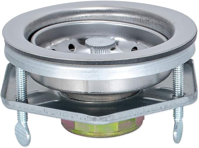 EZ-FLO Kitchen Sink Strainer with Flange and Die-Cast Slip-Joint Nut, Stainless Steel Fixed-Post Basket with 3-1/2 Inch to 4 Inch Opening, 30013
