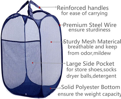 Durable Space Saving Laundry Basket Hanging Clothes Sorting Hampers With Reinforced Handles For College Dorm,Nursery,Office Rectangle