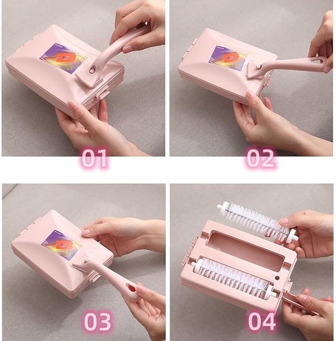 Carpet Debris Brush Carpet Brush,Handheld Carpet Table Double Roller Brush Head Carpet Table Brush Pet Hair Cleaning Brush Collector Brush