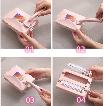 Carpet Debris Brush Carpet Brush,Handheld Carpet Table Double Roller Brush Head Carpet Table Brush Pet Hair Cleaning Brush Collector Brush