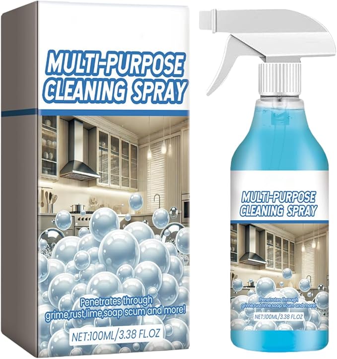 Degreaser Cleaning Spray, Fast Acting And Efficient Formula, 100ml, Kitchen Grime Remover, Window Glass Degreaser, Safe And Convenient Application, For Appliances, Countertops, Window, Bathrooms