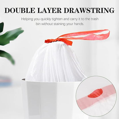8 Gallon Plastic Trash Bags 330 Count White Drawstring Thick Garbage Bags for Office Kitchen Home 22.06'' x 25.61''