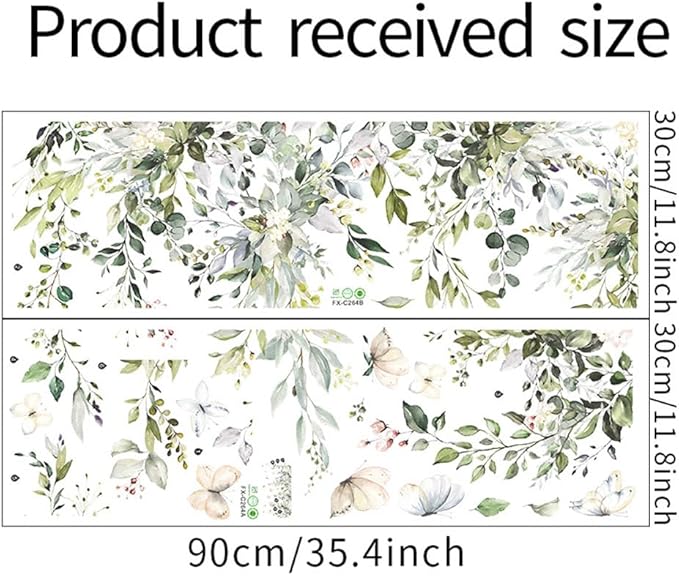 3D Wall Stickers DIY Green Plants Leaves Flower Wall Art Decal Decor for Bedroom Living Room Offices Home Decoration