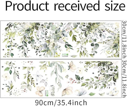 3D Wall Stickers DIY Green Plants Leaves Flower Wall Art Decal Decor for Bedroom Living Room Offices Home Decoration