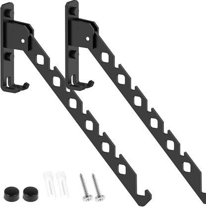 2Pcs Folding Clothes Hanger, Wall Mounted Clothes Drying Rack for Laundry 180° Adjustable Swing Arm Space Saving Closet Organizer Heavy Duty Coat Hook for Bathroom Bedroom Home Dorm