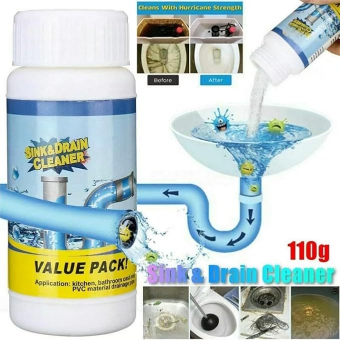 Sink and Drain Cleaner, 2026 New Sink and Drains Cleaner, Multi-functional Sink and Drain Cleaner Powder Cleaning, Drains Foam Cleaner, Powerful Pipe Dredging Agent for Kitchen Toilet ﻿ (1)