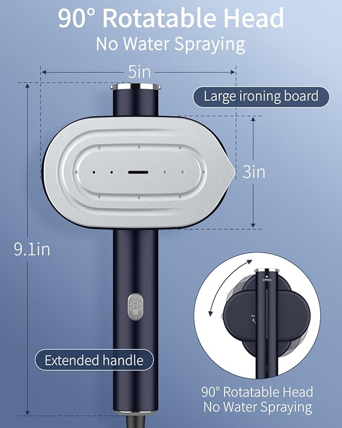 Clothes Steamer, 1200W Clothing Steamer, Hand Held Steamer Fast Wrinkle Removal, Lightweight Mini Clothes Iron, Travel Steamer for Clothes, Compact Hand Steamer for Home- Black, 110-120V