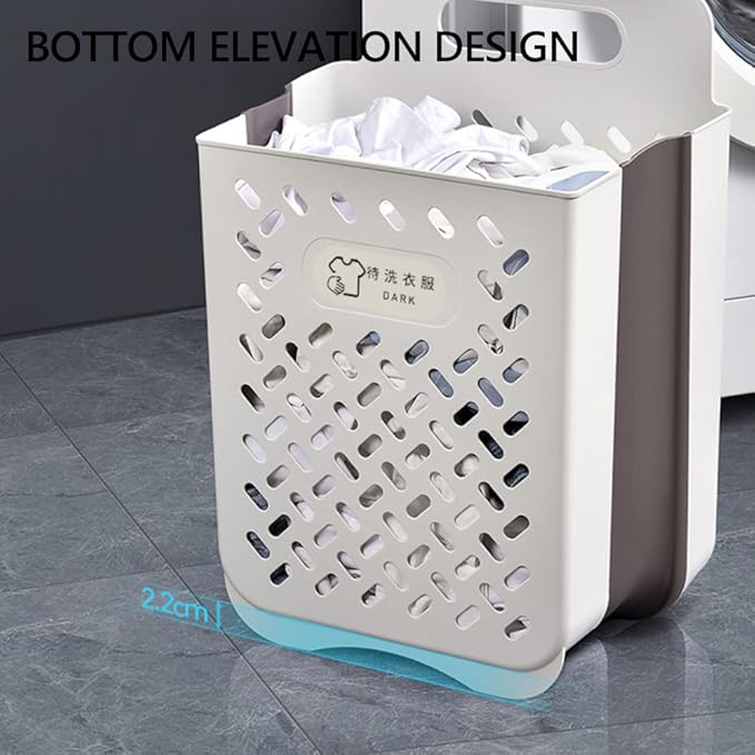 Collapsible Laundry Basket- Large Laundry Basket Hamper with 2 Handles- Space Saving Foldable Storage Container/Organizer (medium)