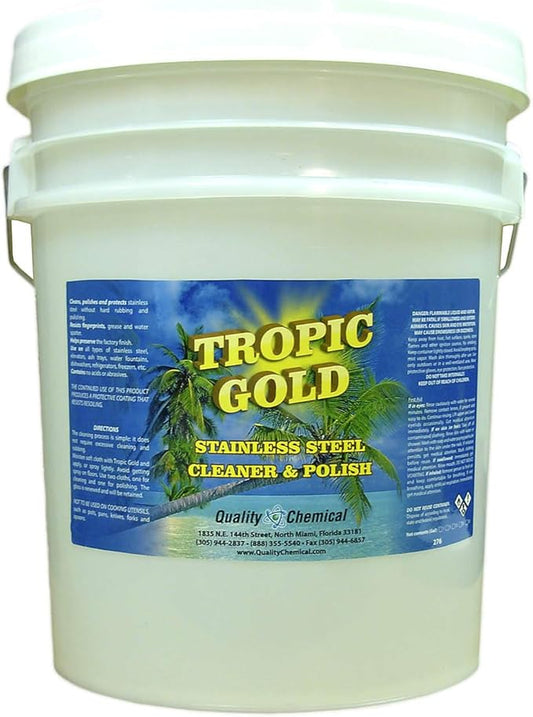 Quality Chemical Tropic Gold Stainless Steel Cleaner and Polish - Magic Cleaner and Polish for Stainless Steel, Perfect Sink Stainless Steel Cleaner - 640 oz (Pack of 1)