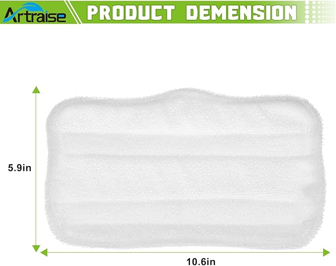 Artraise 6 Pack Microfiber Steam Mop Pads Replacement Washable for Shark Steam Mop SK Series SK410 SK435CO SK460 SK140 SK141 S3101 SK3102 S3250 S3251
