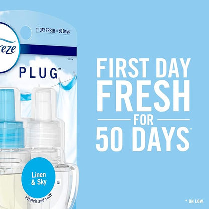 Febreze Odor-Fighting Fade Defy PLUG Air Freshener Refill, Downy April Fresh, (2) .87 fl. oz. Oil Refills