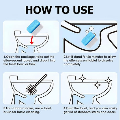 24pcs-Toilet Bowl Cleaners，Automatic Toilet Bowl Cleaners，Effervescent Toilet Cleaners，Interior Cleaning Fizz Pellet, Effervescent Cleaners Tablets