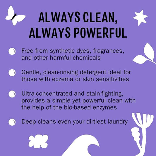 Molly's Suds Liquid Laundry Detergent | Clean Laundry Detergent Soap for Sensitive Skin | 2x Concentrated, High Efficiency (HE) (Lavender - 200 Loads)