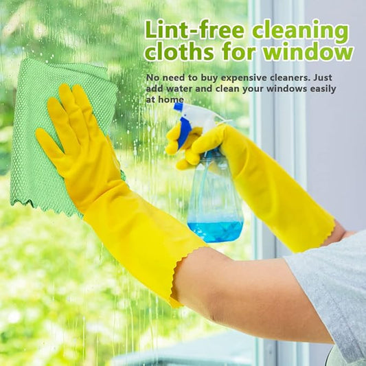 HOMEXCEL Microfiber Glass Cleaning Cloths-6PK, 16"x14" Lint Free Window Cleaning Cloth, Glasses, Mirrors, Screens, Stainless Steel, Premium Magic Cleaning Cloth for Glass and Window Cleaner