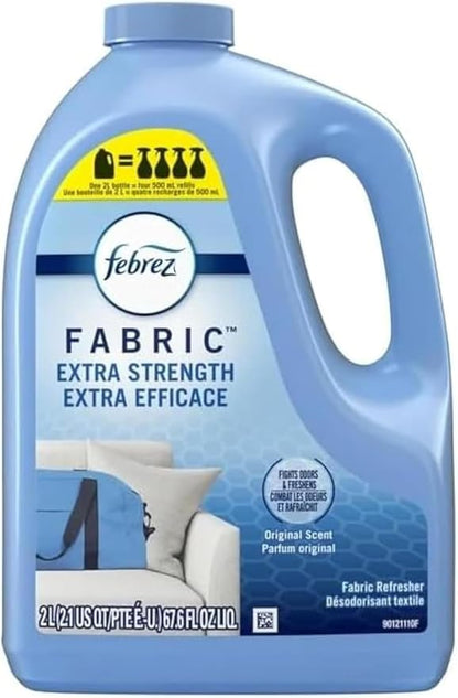 Febreez Fabric Extra Strength Refresher, Odor-Fighting 67.6 Fl Oz Air Freshener Refill