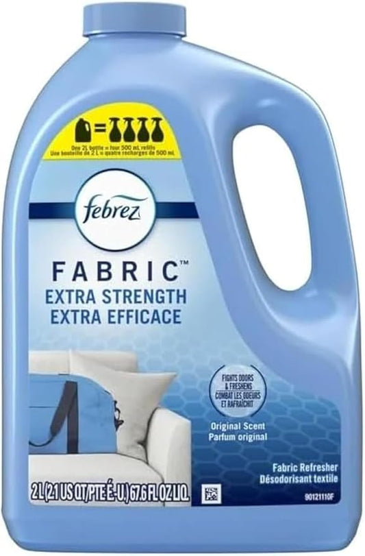 Febreez Fabric Extra Strength Refresher, Odor-Fighting 67.6 Fl Oz Air Freshener Refill