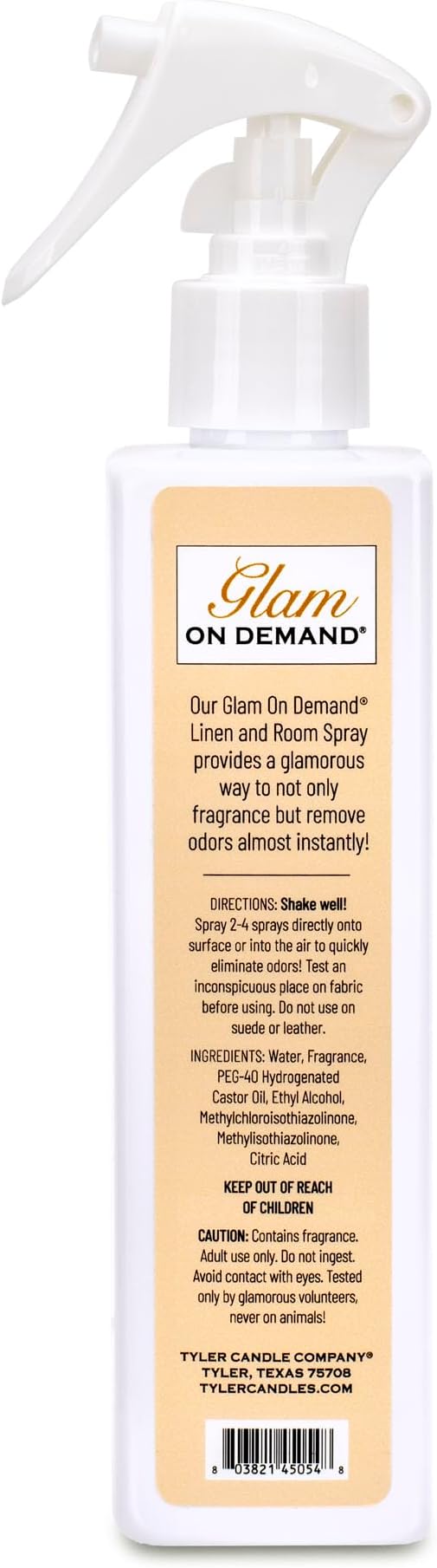 Tyler Candle Company - Spray On Demand - Diva fragrance - 227g / 8oz, Clear