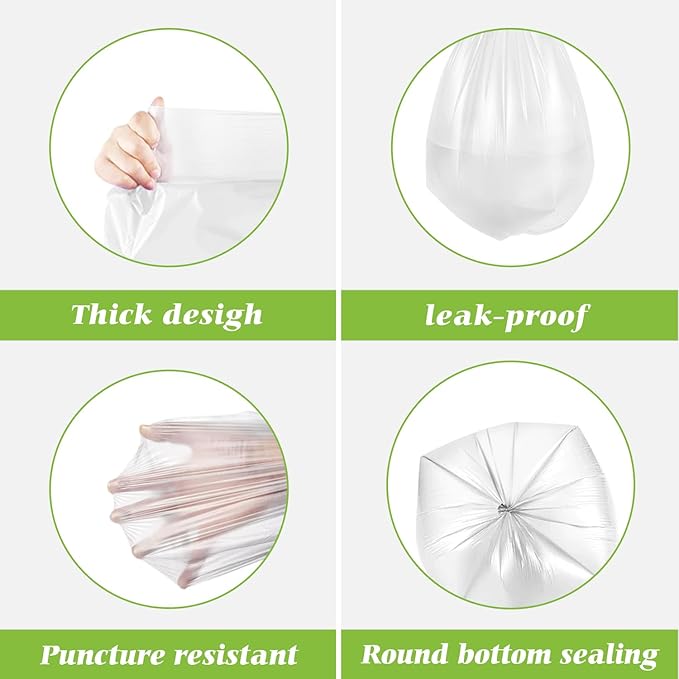 4 Gallon 1000 Counts Strong Trash Bag Garbage Bags by Teivio, Bathroom Trash Can Bin Liners, Small Plastic Bags for home office kitchen