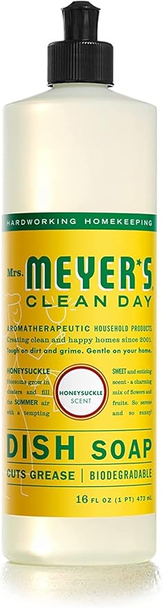 MRS. MEYER'S CLEAN DAY Dish Soap Variety (Lemon Verbena + Basil + Honeysuckle, 1CT