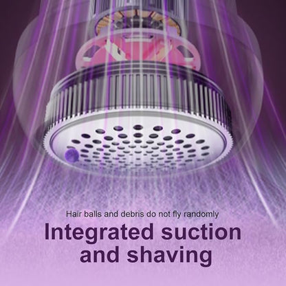 Rechargeable Fabric Shaver Lint Remover, 2025 New Electric Lint Remover Lint Shaver with Digital Display, 3-Speed Rechargeable with 6 Leaf Blades for Clothes Sweater Fuzz Furniture (Purple)